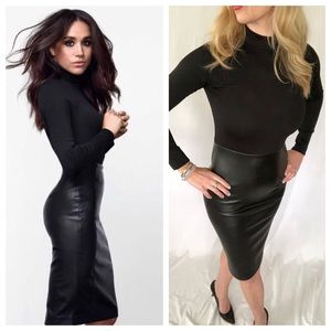 ✨Just In!✨Long Sleeve Vegan Leather Black Dress